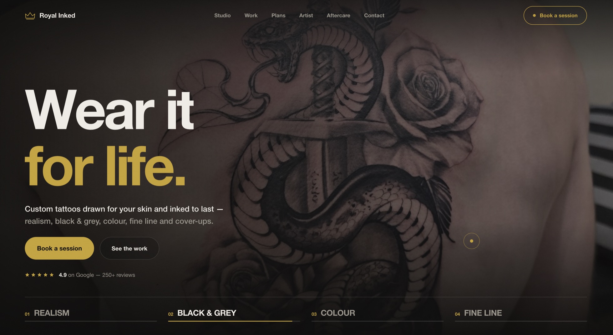 Royal Inked website screenshot